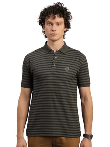 Image of Lux Nitro Men's Striped Polo T-Shirt | Cotton Blend Half Sleeve Collared T-Shirt for Man | Regular Fit Casual Wear