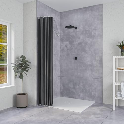 Sealskin Regenschirm Duschvorhangstange | Badezimmerhalterung für robuste Duschstange, Aluminium, Chrom