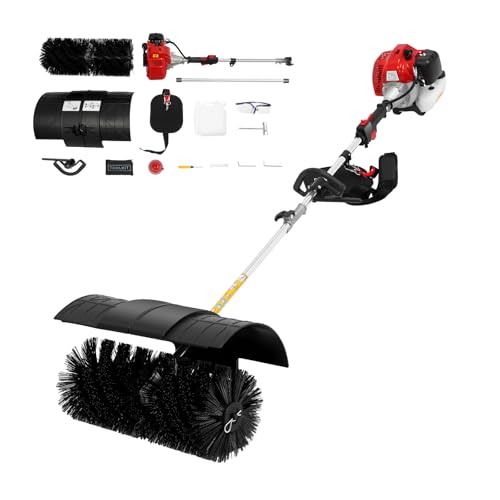 TONFEION 52CC Spazzaneve a benzina, a 2 tempi, spazzaneve a benzina, spazzaneve a mano con testa di 58 cm, scopa a motore portatile raffreddata ad aria, 2,3 CV