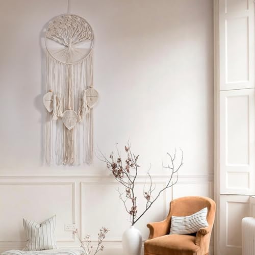 Colgante de pared bohemio de árbol con flecos, armonía natural para tu hogar 4