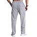 CTU Mens Fashion Baggy Sweatpants Lightweight Workout Cargo Sweatpants Athletic Pants Open Bottom Joggers with Pockets Lightgrey