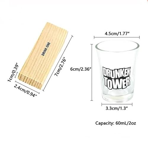 Jogo Torre de Equilíbrio Drinking Tower + 4 Copos Shot Drink