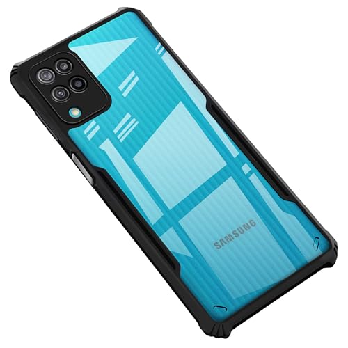 Image of Zapcase Back Case Cover for Samsung M12 / Samsung F12 / Samsung A12 | Compatible for Samsung M12 / Samsung F12 / Samsung A12 Back Case Cover | (TPU + PC | Matte Black)