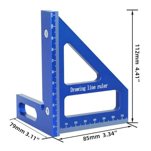 Escuadra de aluminio para carpintería 45/90 grados miniatura 2