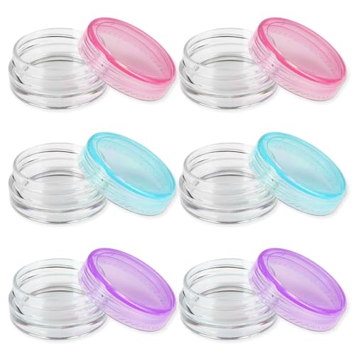 ZXCHOME Envases para Cosmetica,6 Piezas 5 g Contenedores Cosmético de Viaje, Mini Tarro Transparente, Muestra de Almacenamiento de Maquillaje, para Bálsamo Labial Crema Polvos Sombras de Ojos