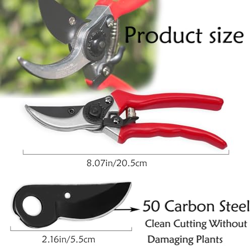 Tijeras de podar 8.5" para jardinería, acero resistente miniatura 2