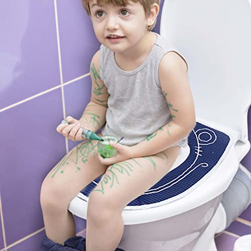 Generic Toilettensitzbezug Gürtel verdickte warme tragbare Universal-Sitztoilette Bushion-Toilette Haushaltstoilette O-förmiges Sitzkissen Toilettensitzabdeckung WC Seat Cover (Blue, One Size) – Bild 5