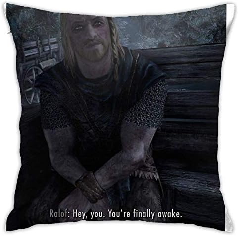 N A You Re Finally Awake Skyrim Meme Shirt Funy Cushion Throw Pillow Cover Decorative Pillow Case For Sofa Bedroom 18 X 18 Inch Amazon Es Hogar Y Cocina