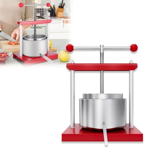 Guoyjmm Hydraulische Obstpresse 12L - Edelstahl Weinpresse Manuell