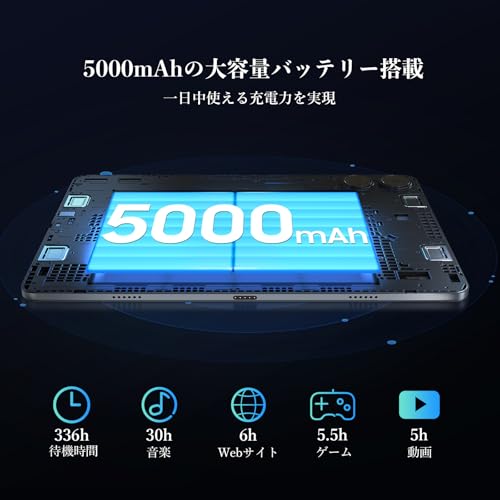 undefined 【タブレット 10インチ wi-fiモデル】TABWEE Android 15 タブレット 24GB+256GB+2TB TF拡張 Widevine L1対応8MP/5MPカメラ 顔認識 8コアCPU T606 無線投影 画面分割 GMS認証 Type-C充電 5GWiFi+BT5.0 キーボード/マウス/タッチペン/保護ケース/フィルム/日本語説明書 tablet の商品画像 7