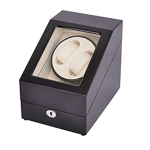 Caja de almacenamiento negro sorpresa para dos relojes automáticos de pulsera