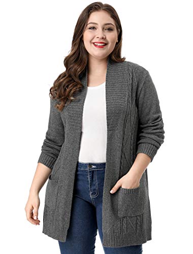 Agnes Orinda Women's Plus Size Classic Cardigan Sweaters Long Sleeve with Pockets Lightweight Cardigans2