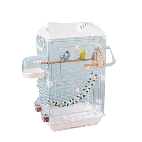 鳥かご 鳥ケージ スタンド付き 大型 高強度 豪華ケージ 大きい 鳥小屋 清掃が簡単 多機能拡張口 バードケージ フルハウス ペット用品 おもちゃ付き セキセイインコ インコ オウムケージ オカメ コガネメキシコ コザクラ マメルリハ (ホワイト)