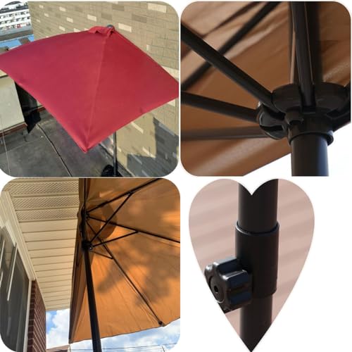 Parasol de jardín de 2 m con base de agua y toldo de acero verde resistente 7