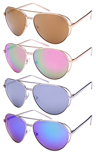 Aviator Sheild Cut Out w/Color Mirror Lens 25141-REV3