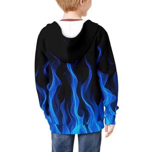 3D Art Pattern Boys Girls Zip Up Hoodie Comfy Long Sleeve with Pockets Casual Kid Hooded Sweatshirts 8-16 Years2