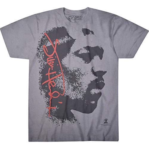 Liquid Blue Jimi Hendrix Hey Joe Signature Short Sleeve Tee, Grey, X-Large