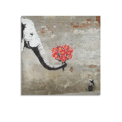 Toile Banksy éléphant 70x70 cm pour transformer l'ambiance de votre chambre