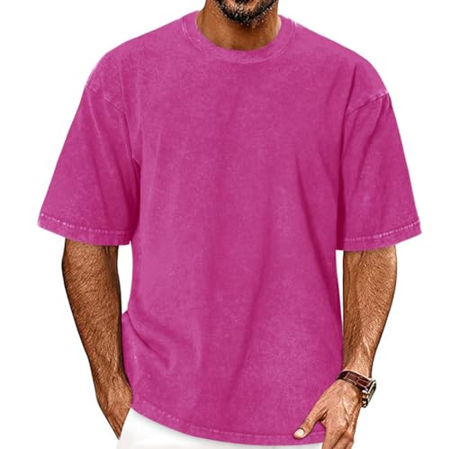 Image of Oversized Tshirts for Men Short Sleeve Vintage Washed Basic Loose Tees 2026