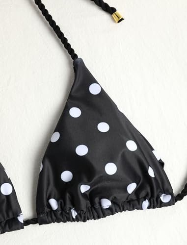 Image of ZAFUL 2 Piece Triangle Bikini for Women Knitted Rope Halter Bikini Sets Sexy Bathing Suit Side Tie Swimsuits Beachwear