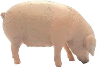 Dollhouse Pink Standing Grazing Pig Miniature Farm Yard Animal 1:12 Scale