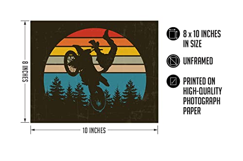 Govivo Motocross Bedroom Decor - Wall Art For Teen Boys Bedroom - Motor Bike Home Decor - Moto Cross Accessories - Kids Dirt Bike Room Decor - 10X8 Unframed Print #TOP2