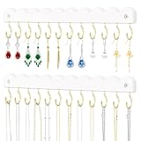 milylove 2 Pack Necklace Holder Organizer Wall Mount, Wooden Necklace Hanger Storage Hanging Jewelry Organizer with 12 Hooks for Necklaces, Bracelets, Rings and Bangles Display