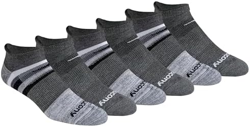 Saucony Mens Multi-pack Mesh Ventilating Comfort Fit Performance Tab Socks Socks (pack of 6)
