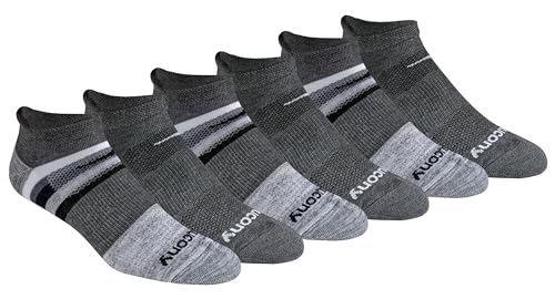 Image of Saucony Men's Rundry Mesh Ventilating Comfort Fit Performance Tab Socks Available in M-xl (6, 12 Pairs)