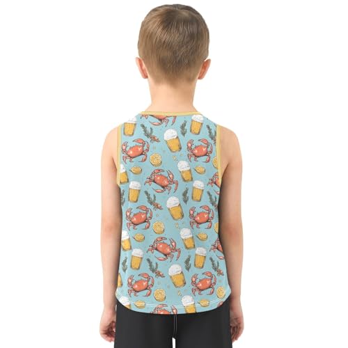 Baby Boys Sleeveless Tank Top Beer Crab Toddler Athletic Vest 3-10T3