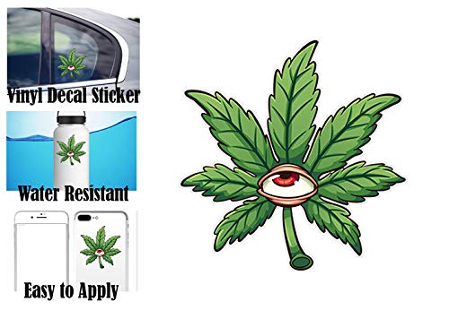 King&Prince Myojoシール Cool Eyeball and Weed Marijuana Leaf Cool Drug Symbol