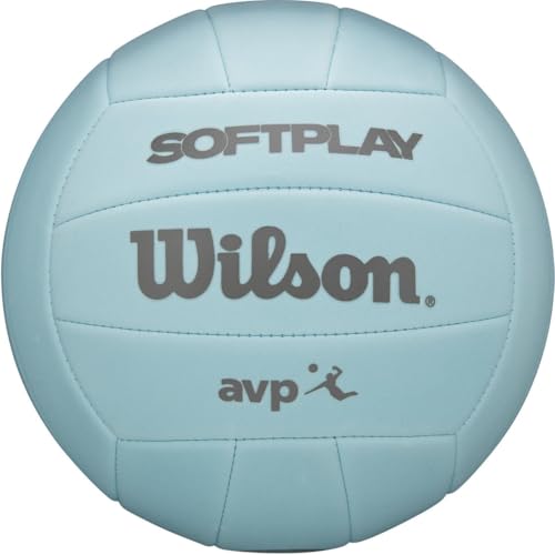 Wilson Volleyball Super Soft Play, Kunstleder, Outdoor und Indoor-Volleyball, Beachvolleyball, Blau