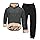 Generico Tuta da uomo in pile, set completo in lana di agnello, pantaloni spessi e caldi, tuta con cappuccio e pantaloni della tute, vestibilità comoda, taglia M-5XL
