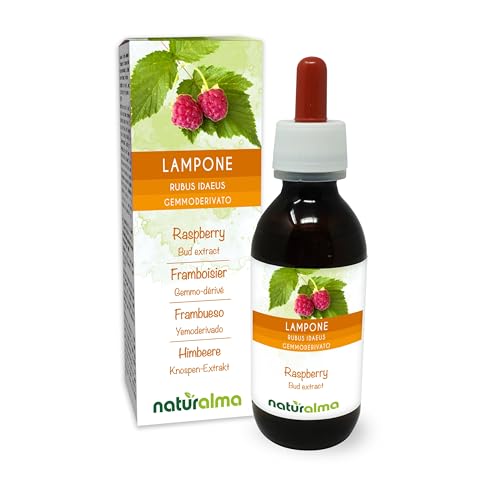 Frambueso (Rubus idaeus) Yemoderivato sin alcohol de yemas frescas - Extracto líquido gotas 120 ml - Complemento alimenticio - Vegano