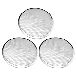 Artibetter 3 Stück Teiliges Aluminium Pizzablech Runde Perforierte Backbleche Dickes Kratzfestes Pizza Backblech mit Löchern Schnelles Entformen Energiesparend für Ofen und Grill