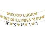Good Luck We Will Miss You Banner,Retirement Party Decorations,Farewell After Graduation,Goodbye Gifts for Coworkers,Going Away Happy Retirement, Farewell Party Decor Graduation Work Supplie