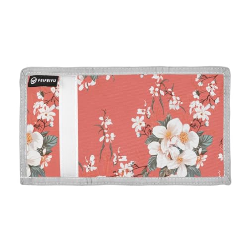 Flowers Soft Warm Pink Kids Wallet for Boys Girls Trifold Sport Outdoor Wallets for Children Youth Teen Wallet with Zippered Coin Pockets Card Holders Novelty Wallets with Magic Sticker2