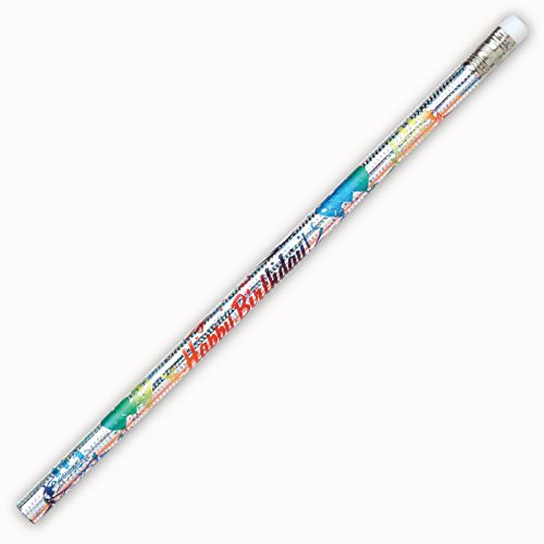 Moon Products Award Pencils - Pack Of 12 - Happy Birthday From Your Teacher - 7500B , Silver #TOP22