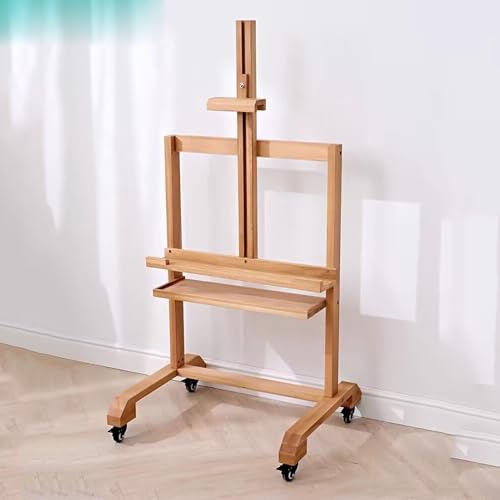Soporte móvil de madera maciza para TV ajustable miniatura 1