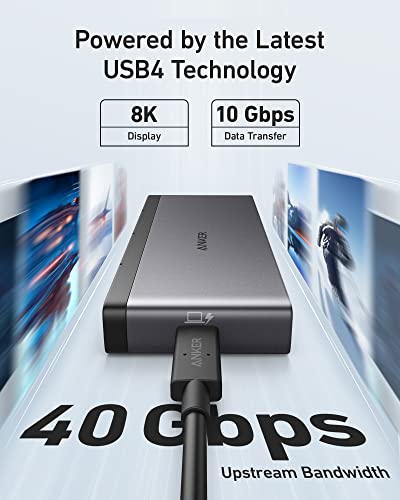 Anker Usb C Hub, 556 Usb-C Hub (Usb4, 8-In-1) With 1.6Ft Usb4 Cable, 10 Gbps Usb-C And Usb-A Data Ports, 8K Hdmi And Displayport & Anker 8K@60Hz Hdmi Cable, Ultra High Speed 4K@120Hz 48Gbps 6.6 Ft #TOP2