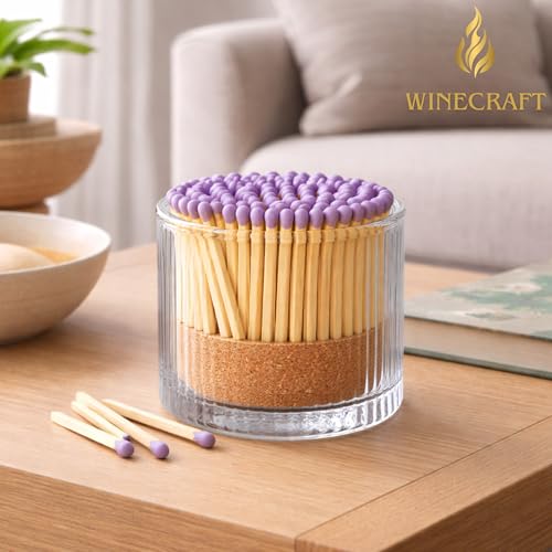 Image of 150 Count | 2 inch Purple Matches | Strikers Included | Color Tip Wooden Match | Refill for Matchstick Jars, Candle Display, Holders & Bottles | 2 in inches Long
