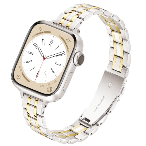 G-ficu Slim Metal Band for Apple Watch Bands for Women 40mm 41mm 42mm(S10/11) 38mm iWatch Bands...