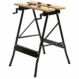 Heavy Duty Folding Work Bench with Vice Portable Sturdy Foldable Trestle Steel Work Table DIY Portable Wood Bench for Work