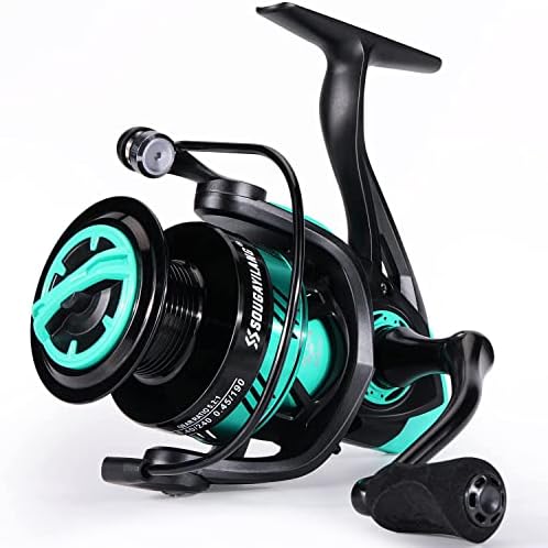 Sougayilang Fishing Reel, Ultralight Spinning Reel with Aluminum Spool, 5.2:1 High Speed Spinning Fishing Reel, 1000-6000 Series for Freshwater-Green 3000