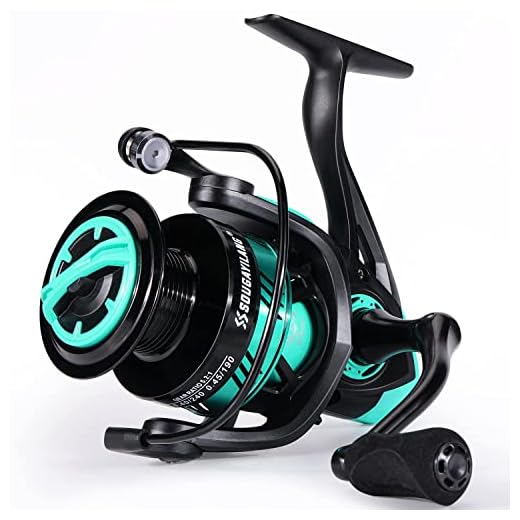 Sougayilang Fishing Reel, Ultralight Spinning Reel with Aluminum Spool, 5.2:1 High Speed Spinning Fishing Reel, 1000-6000 Series for Freshwater-Green 1000