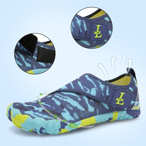 Image of L-RUN Barefoot Water Shoes Women Mens Aqua Sock Athletic Hiking Water Sports Shoes for Swim Beach Pool Sand Diving Walking