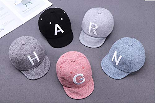 Spring Summer Cotton Baby Letter Cap Baby Kids Boy Adjustable Baseball Caps Boys Girl Hats Children Snapback Hip-Hop Sun Hat (Black) #TOP4