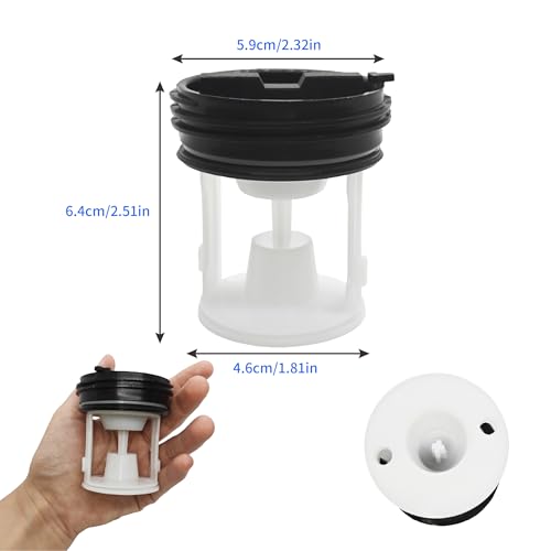 Flusensieb Ersatz für Waschmaschinen von Bauknecht, Whirlpool, Indesit - Kompatibel mit Teilenummern 481248058385 & C00312342 -Filter Filtereinsatz für Pumpe Ablaufpumpe, Schutz der Laugenpumpe