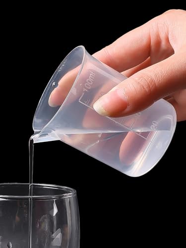 Set de 6 vasos medidores de plástico 100ML miniatura 2
