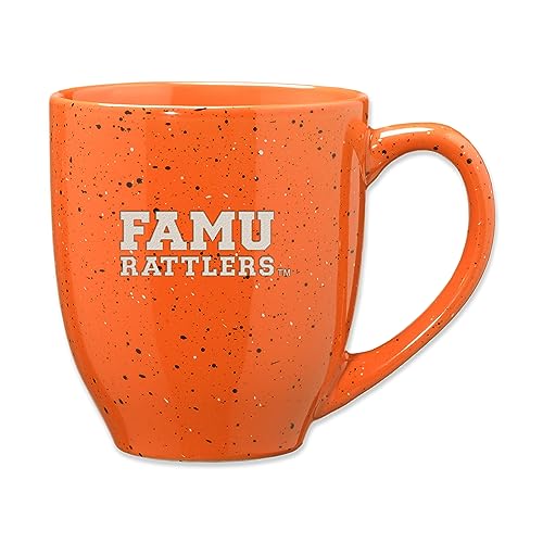 Rico Industries NCAA Florida A&M Rattlers - FAMU Primary 16 oz Team Color Laser Engraved Speckled Ceramic Coffee Mug